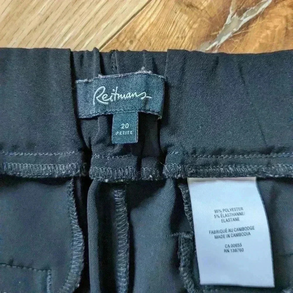 REITMANS plus size CROP pants size  20p all black very chic and classic - Picture 2 of 6